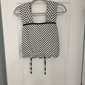 Maeve by Anthropologie Black and White Striped Top - Small